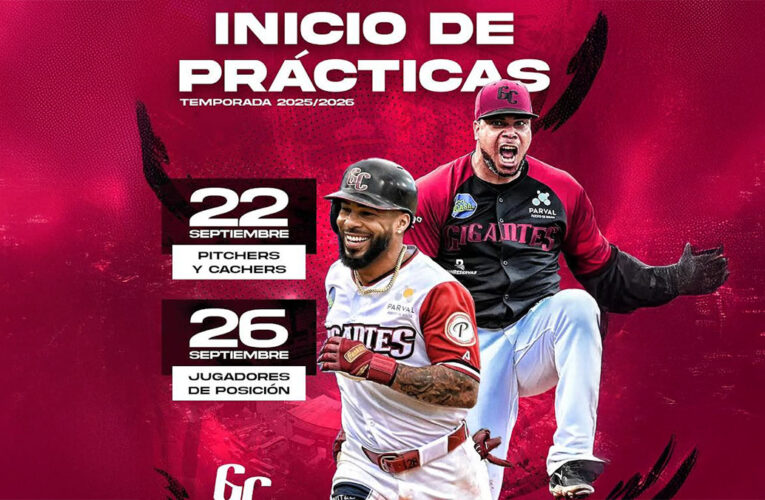 Gigantes del Cibao iniciarán sus entrenamientos el lunes 22 de septiembre El equipo realizará sus prácticas en el estadio Julián Javier